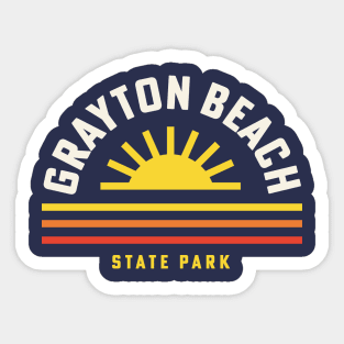 Grayton Beach State Park Florida Retro Vintage Stripes Sunset Sticker